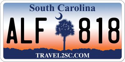 SC license plate ALF818