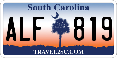 SC license plate ALF819
