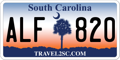 SC license plate ALF820