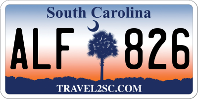 SC license plate ALF826