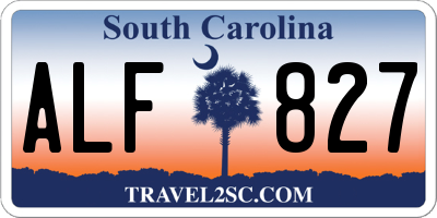 SC license plate ALF827
