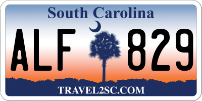 SC license plate ALF829