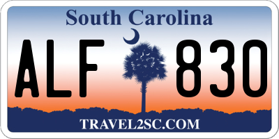 SC license plate ALF830