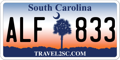 SC license plate ALF833