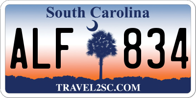 SC license plate ALF834