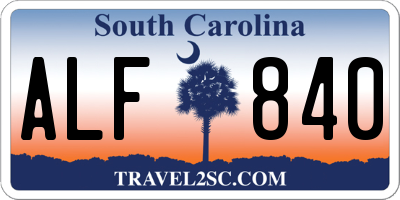 SC license plate ALF840