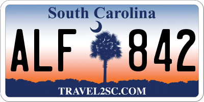 SC license plate ALF842