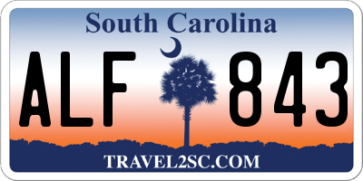 SC license plate ALF843