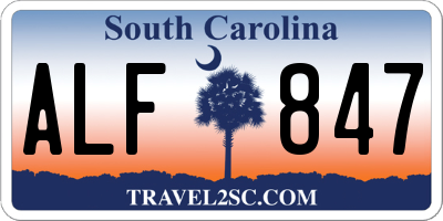 SC license plate ALF847
