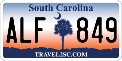SC license plate ALF849