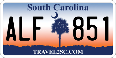 SC license plate ALF851