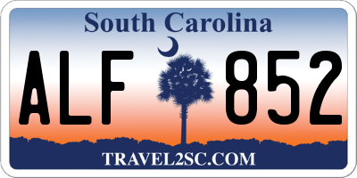 SC license plate ALF852