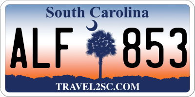 SC license plate ALF853