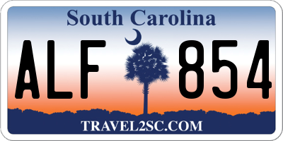 SC license plate ALF854