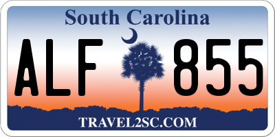 SC license plate ALF855