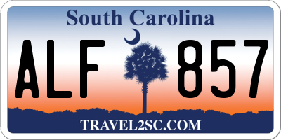 SC license plate ALF857