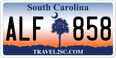 SC license plate ALF858