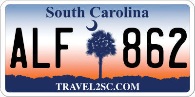SC license plate ALF862