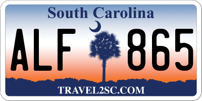 SC license plate ALF865