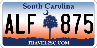 SC license plate ALF875