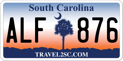 SC license plate ALF876