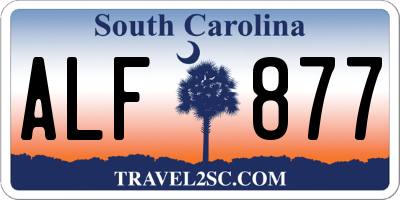 SC license plate ALF877