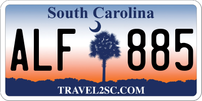 SC license plate ALF885