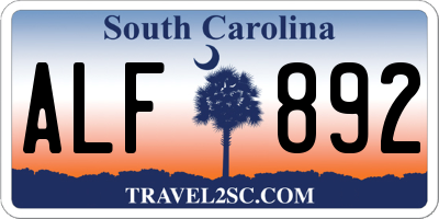 SC license plate ALF892