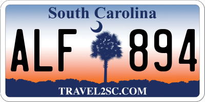 SC license plate ALF894