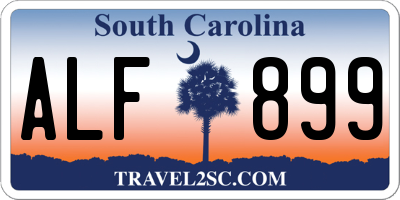 SC license plate ALF899