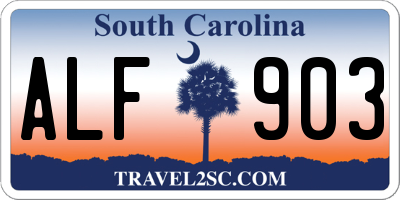 SC license plate ALF903