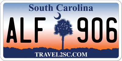 SC license plate ALF906
