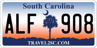 SC license plate ALF908