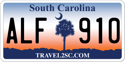 SC license plate ALF910