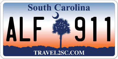 SC license plate ALF911