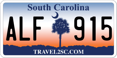 SC license plate ALF915