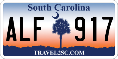 SC license plate ALF917