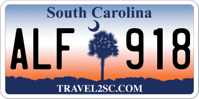 SC license plate ALF918