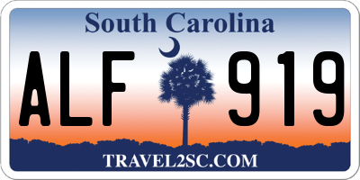SC license plate ALF919
