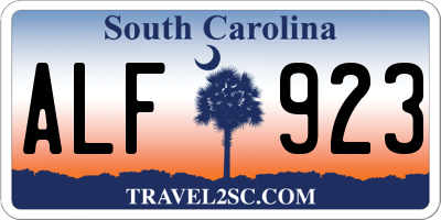 SC license plate ALF923