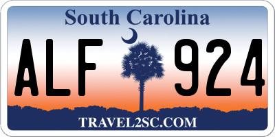 SC license plate ALF924