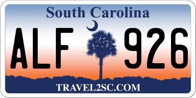 SC license plate ALF926