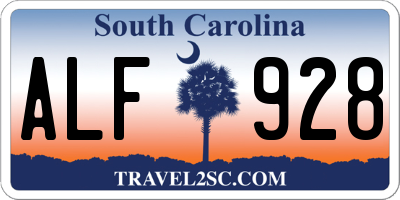 SC license plate ALF928