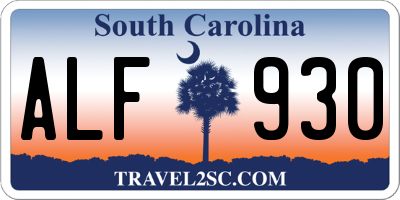 SC license plate ALF930