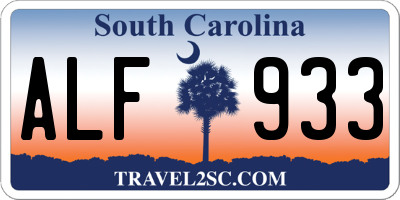 SC license plate ALF933