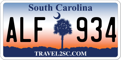 SC license plate ALF934