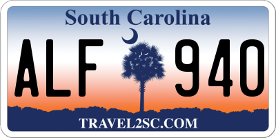 SC license plate ALF940