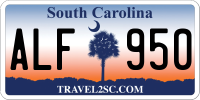 SC license plate ALF950