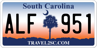 SC license plate ALF951