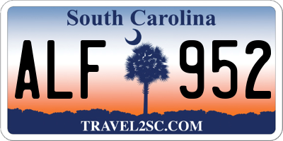SC license plate ALF952